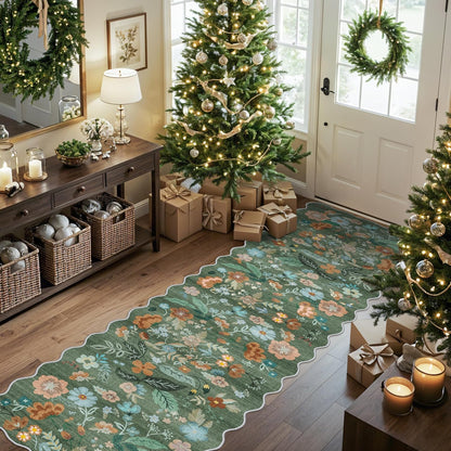 2x6 Hallway Washable Runner Rug : Vintage Soft Kitchen Laundry Runner with Non Slip Backing Farmhouse Entryway Living Room Floor Mat Stain Resistant Carpet for Bedroom Bathroom Distressed Beside Rug