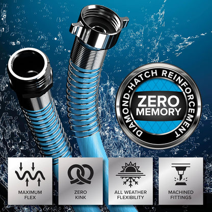 Camco EvoFlex2 50-ft RV Drinking Water Hose | Lightweight RV Drinking Water Hose Reinforced w/ Fabric - Contains No Lead, No BPA & No Phthalate -Abrasion Resistant (22579)