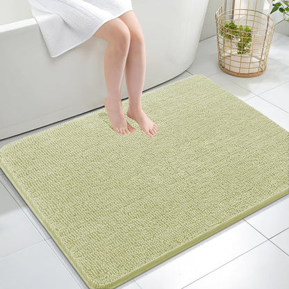 OLANLY Bathroom Rugs 30x20, Extra Soft Absorbent Chenille Bath Rugs | Grey, Quick-Drying Rubber Backing, Machine Washable Bath Mat for Bathroom Floor, Tub and Shower, Home Decor Accessories