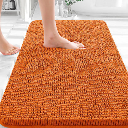 OLANLY Bathroom Rugs 30x20, Extra Soft Absorbent Chenille Bath Rugs | Grey, Quick-Drying Rubber Backing, Machine Washable Bath Mat for Bathroom Floor, Tub and Shower, Home Decor Accessories