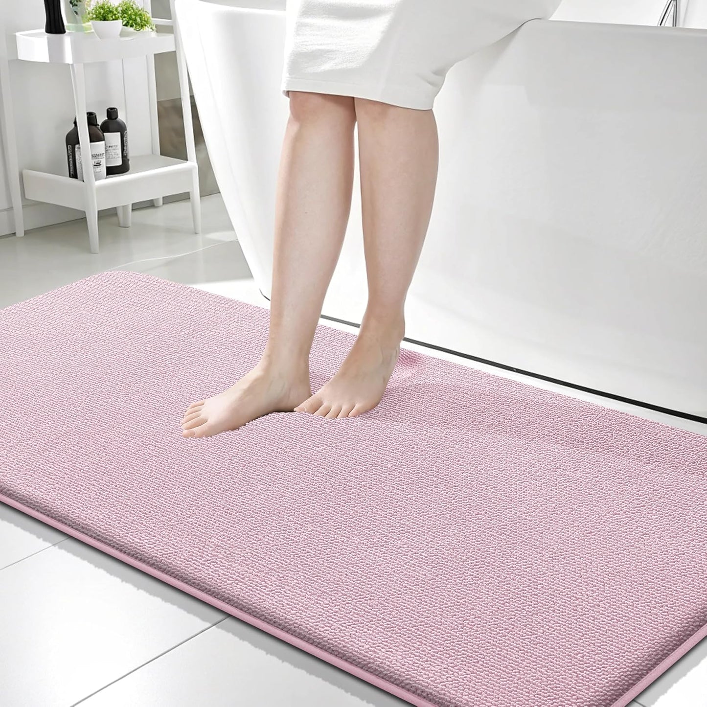 OLANLY Thick Memory Foam Bathroom Rugs 30x20, Soft Absorbent Bath Mat, Teal | Quick Dry Bath Rugs, Non-Slip Carpet, Machine Washable Mats for Bathroom Floor, Tub and Shower, Home Decor Accessories