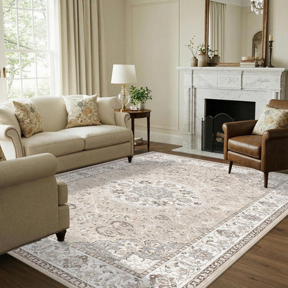 2x6 Hallway Washable Runner Rug : Vintage Soft Kitchen Laundry Runner with Non Slip Backing Farmhouse Entryway Living Room Floor Mat Stain Resistant Carpet for Bedroom Bathroom Distressed Beside Rug