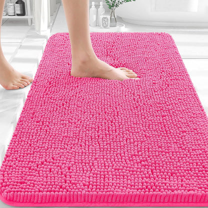 OLANLY Bathroom Rugs 30x20, Extra Soft Absorbent Chenille Bath Rugs | Grey, Quick-Drying Rubber Backing, Machine Washable Bath Mat for Bathroom Floor, Tub and Shower, Home Decor Accessories
