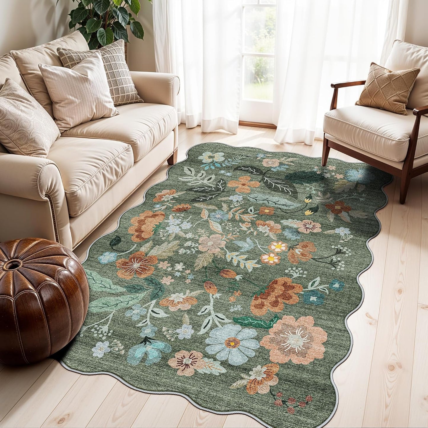 2x6 Hallway Washable Runner Rug : Vintage Soft Kitchen Laundry Runner with Non Slip Backing Farmhouse Entryway Living Room Floor Mat Stain Resistant Carpet for Bedroom Bathroom Distressed Beside Rug
