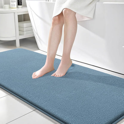 OLANLY Thick Memory Foam Bathroom Rugs 30x20, Soft Absorbent Bath Mat, Teal | Quick Dry Bath Rugs, Non-Slip Carpet, Machine Washable Mats for Bathroom Floor, Tub and Shower, Home Decor Accessories