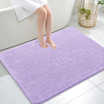 OLANLY Bathroom Rugs 30x20, Extra Soft Absorbent Chenille Bath Rugs | Grey, Quick-Drying Rubber Backing, Machine Washable Bath Mat for Bathroom Floor, Tub and Shower, Home Decor Accessories