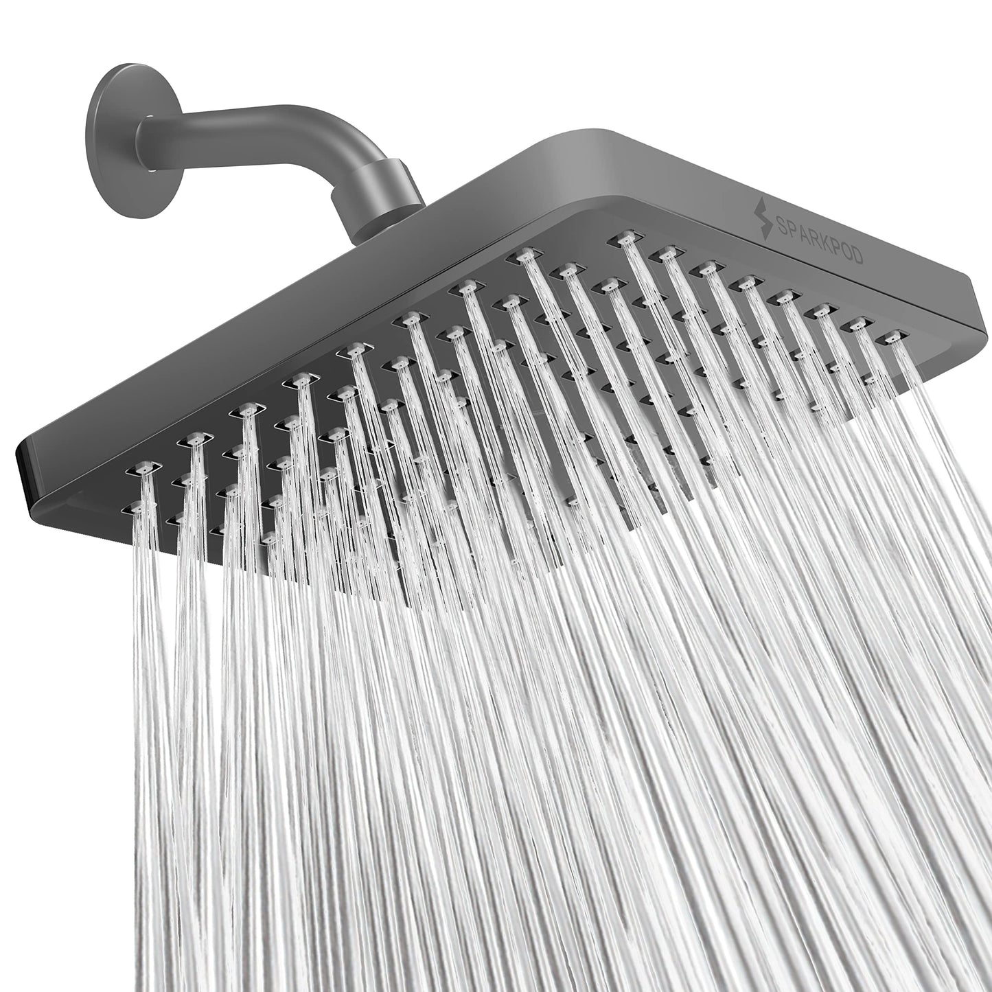 SparkPod Rain Shower Head, 6 Inch Round, Luxury Polished Chrome Finish | High Pressure Shower Heads, 90 Nozzles, Adjustable Showerhead, No Tools Needed, Universal Connection