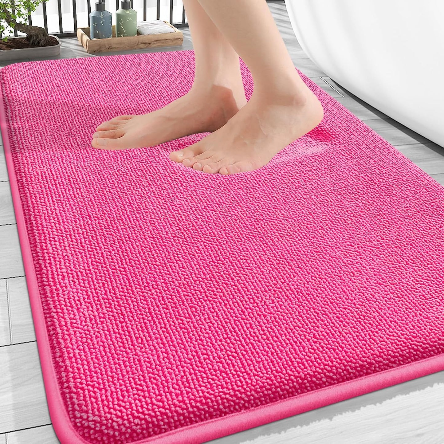 OLANLY Thick Memory Foam Bathroom Rugs 30x20, Soft Absorbent Bath Mat, Teal | Quick Dry Bath Rugs, Non-Slip Carpet, Machine Washable Mats for Bathroom Floor, Tub and Shower, Home Decor Accessories
