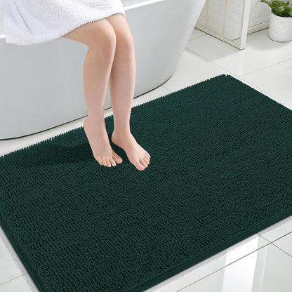 OLANLY Bathroom Rugs 30x20, Extra Soft Absorbent Chenille Bath Rugs | Grey, Quick-Drying Rubber Backing, Machine Washable Bath Mat for Bathroom Floor, Tub and Shower, Home Decor Accessories