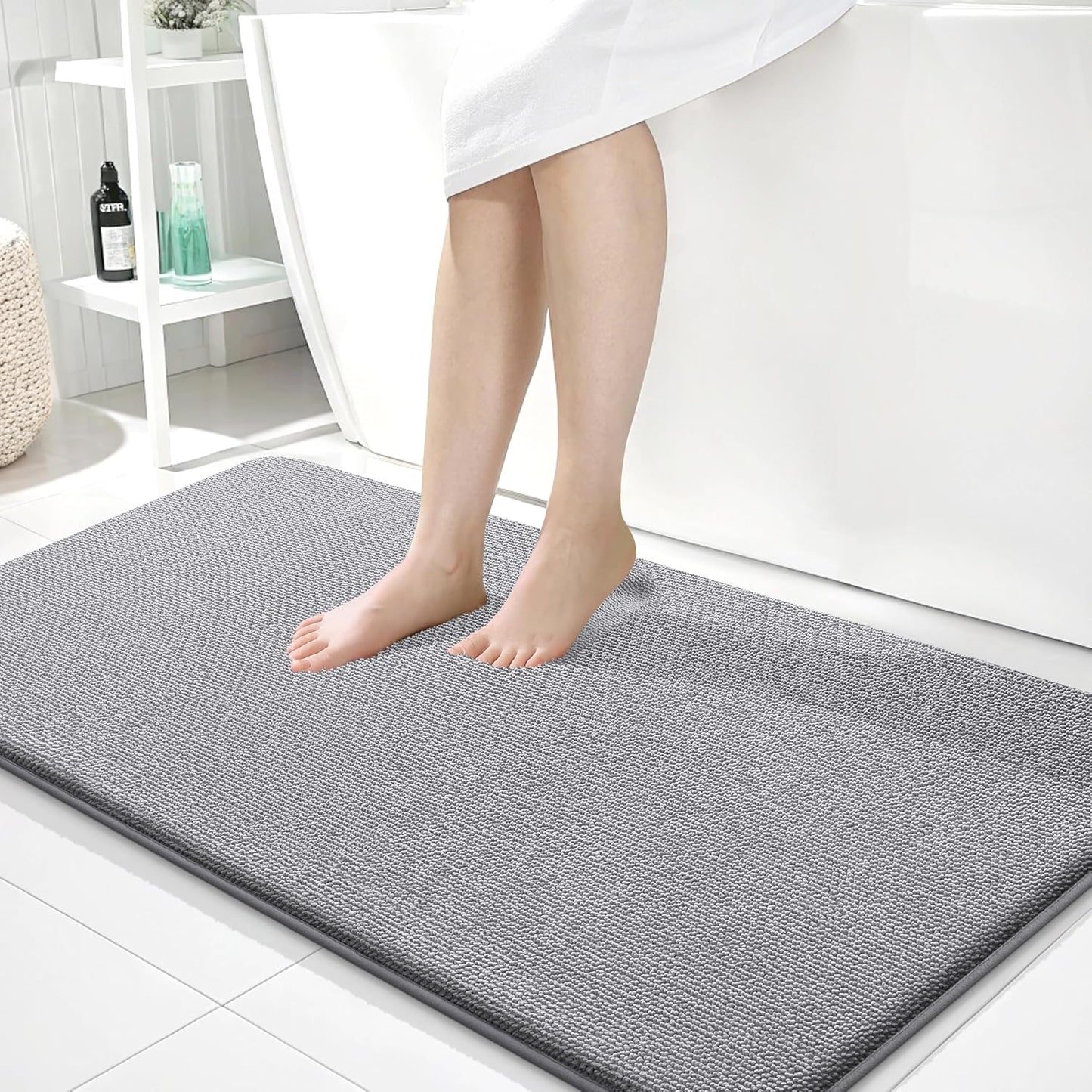 OLANLY Thick Memory Foam Bathroom Rugs 30x20, Soft Absorbent Bath Mat, Teal | Quick Dry Bath Rugs, Non-Slip Carpet, Machine Washable Mats for Bathroom Floor, Tub and Shower, Home Decor Accessories
