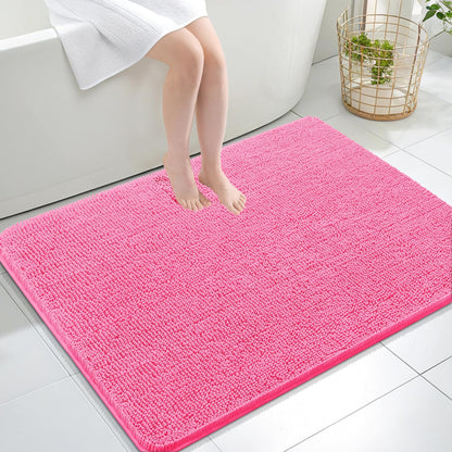 OLANLY Bathroom Rugs 30x20, Extra Soft Absorbent Chenille Bath Rugs | Grey, Quick-Drying Rubber Backing, Machine Washable Bath Mat for Bathroom Floor, Tub and Shower, Home Decor Accessories