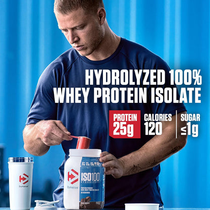 Dymatize ISO100 Protein Powder, 100% Whey Isolate, Cookies & Cream | 25g Protein, Hydrolyzed, Fast-Absorbing, Supports Muscle Health, 5.5g BCAAs, Gluten-Free, 20 Servings, 1.3 lb