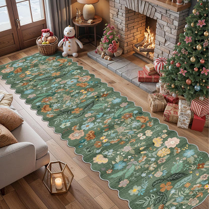 2x6 Hallway Washable Runner Rug : Vintage Soft Kitchen Laundry Runner with Non Slip Backing Farmhouse Entryway Living Room Floor Mat Stain Resistant Carpet for Bedroom Bathroom Distressed Beside Rug