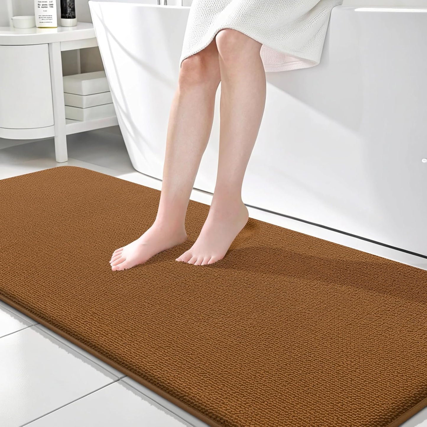 OLANLY Thick Memory Foam Bathroom Rugs 30x20, Soft Absorbent Bath Mat, Teal | Quick Dry Bath Rugs, Non-Slip Carpet, Machine Washable Mats for Bathroom Floor, Tub and Shower, Home Decor Accessories