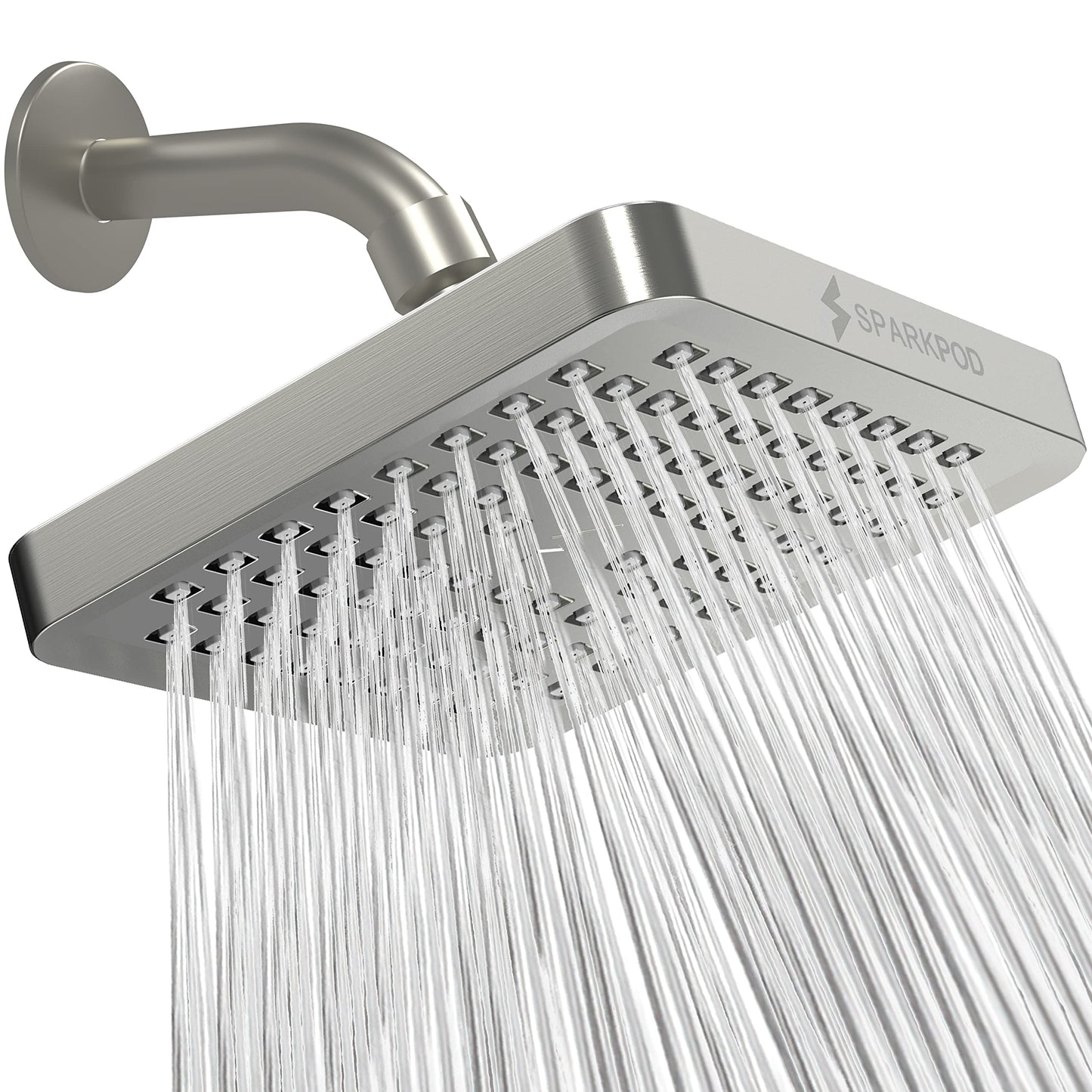 SparkPod Rain Shower Head, 6 Inch Round, Luxury Polished Chrome Finish | High Pressure Shower Heads, 90 Nozzles, Adjustable Showerhead, No Tools Needed, Universal Connection
