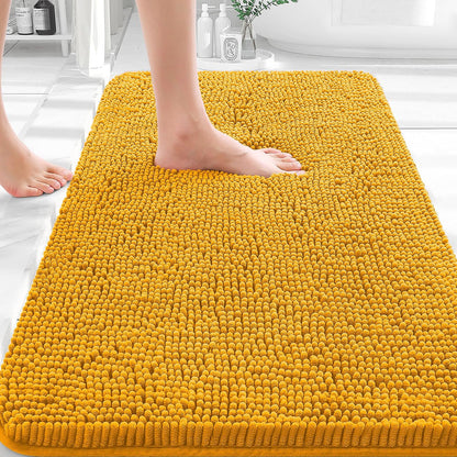 OLANLY Bathroom Rugs 30x20, Extra Soft Absorbent Chenille Bath Rugs | Grey, Quick-Drying Rubber Backing, Machine Washable Bath Mat for Bathroom Floor, Tub and Shower, Home Decor Accessories