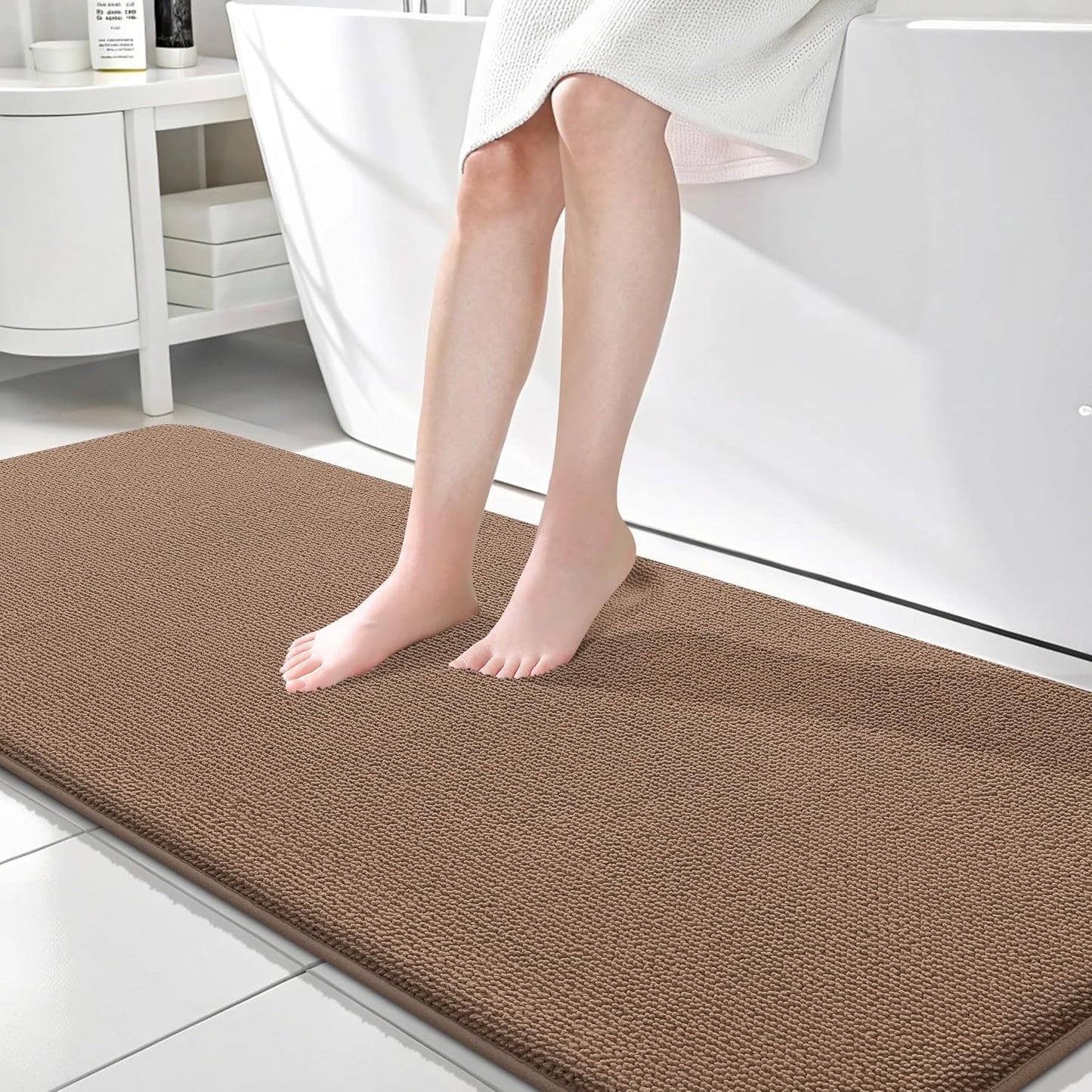 OLANLY Thick Memory Foam Bathroom Rugs 30x20, Soft Absorbent Bath Mat, Teal | Quick Dry Bath Rugs, Non-Slip Carpet, Machine Washable Mats for Bathroom Floor, Tub and Shower, Home Decor Accessories