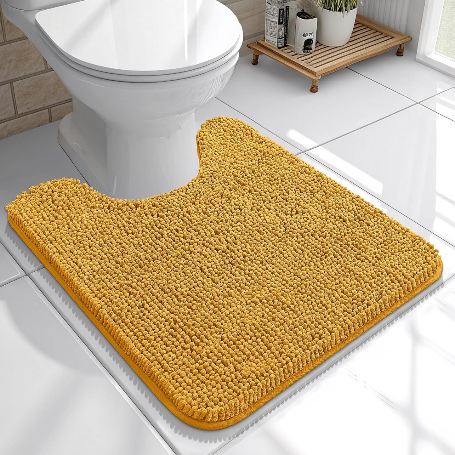 OLANLY Bathroom Rugs 30x20, Extra Soft Absorbent Chenille Bath Rugs | Grey, Quick-Drying Rubber Backing, Machine Washable Bath Mat for Bathroom Floor, Tub and Shower, Home Decor Accessories