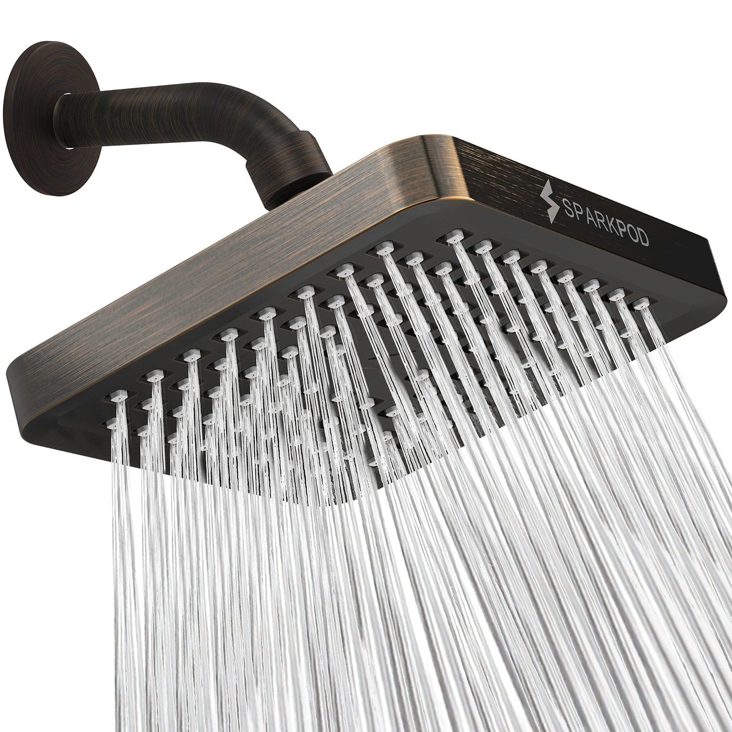 SparkPod Rain Shower Head, 6 Inch Round, Luxury Polished Chrome Finish | High Pressure Shower Heads, 90 Nozzles, Adjustable Showerhead, No Tools Needed, Universal Connection