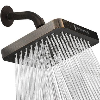 SparkPod Rain Shower Head, 6 Inch Round, Luxury Polished Chrome Finish | High Pressure Shower Heads, 90 Nozzles, Adjustable Showerhead, No Tools Needed, Universal Connection