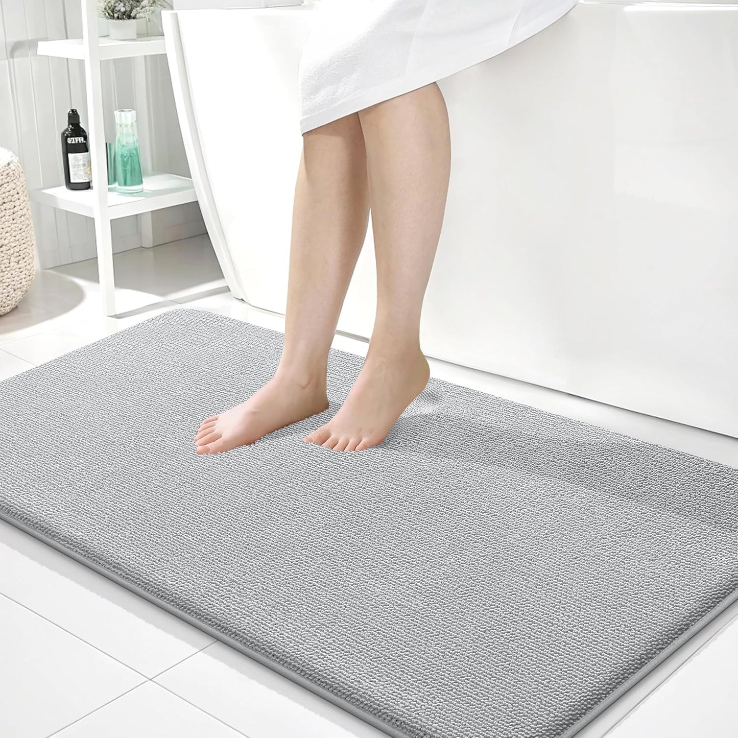 OLANLY Thick Memory Foam Bathroom Rugs 30x20, Soft Absorbent Bath Mat, Teal | Quick Dry Bath Rugs, Non-Slip Carpet, Machine Washable Mats for Bathroom Floor, Tub and Shower, Home Decor Accessories