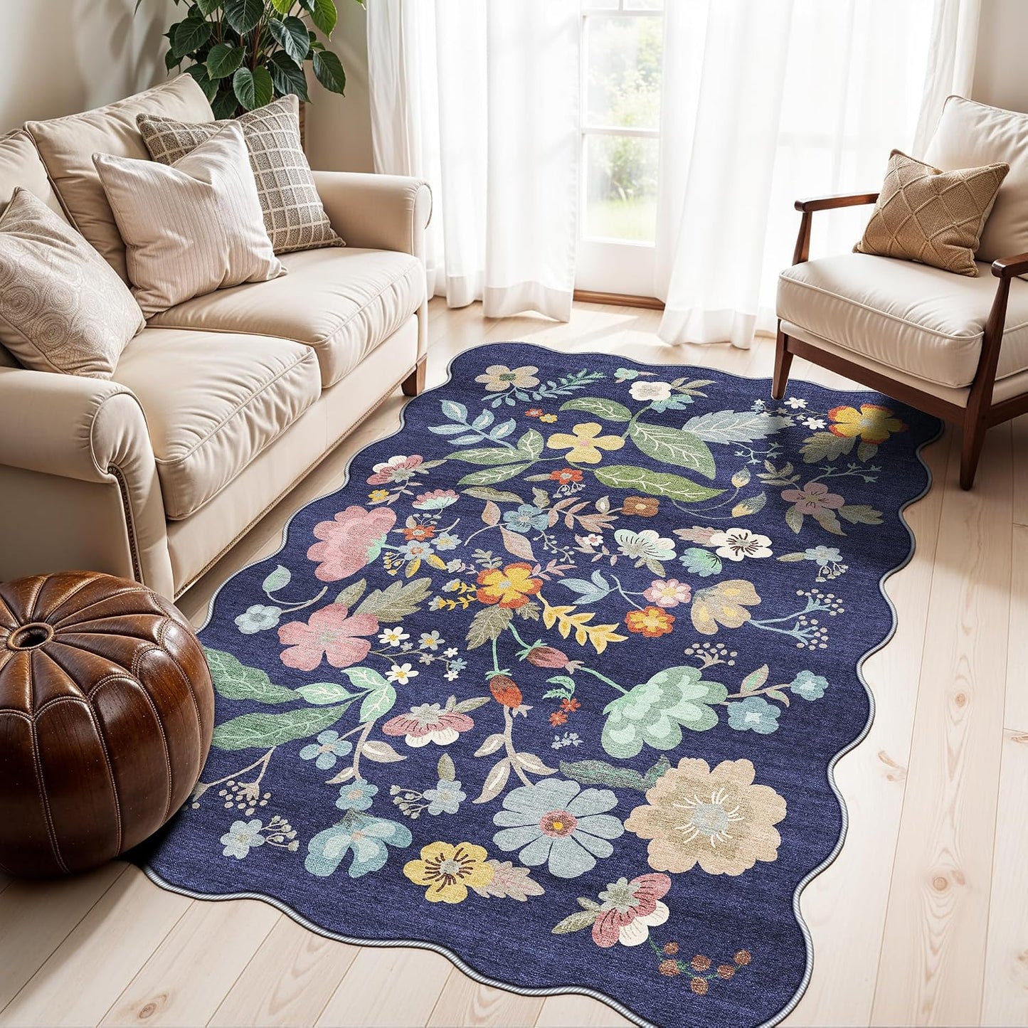 2x6 Hallway Washable Runner Rug : Vintage Soft Kitchen Laundry Runner with Non Slip Backing Farmhouse Entryway Living Room Floor Mat Stain Resistant Carpet for Bedroom Bathroom Distressed Beside Rug