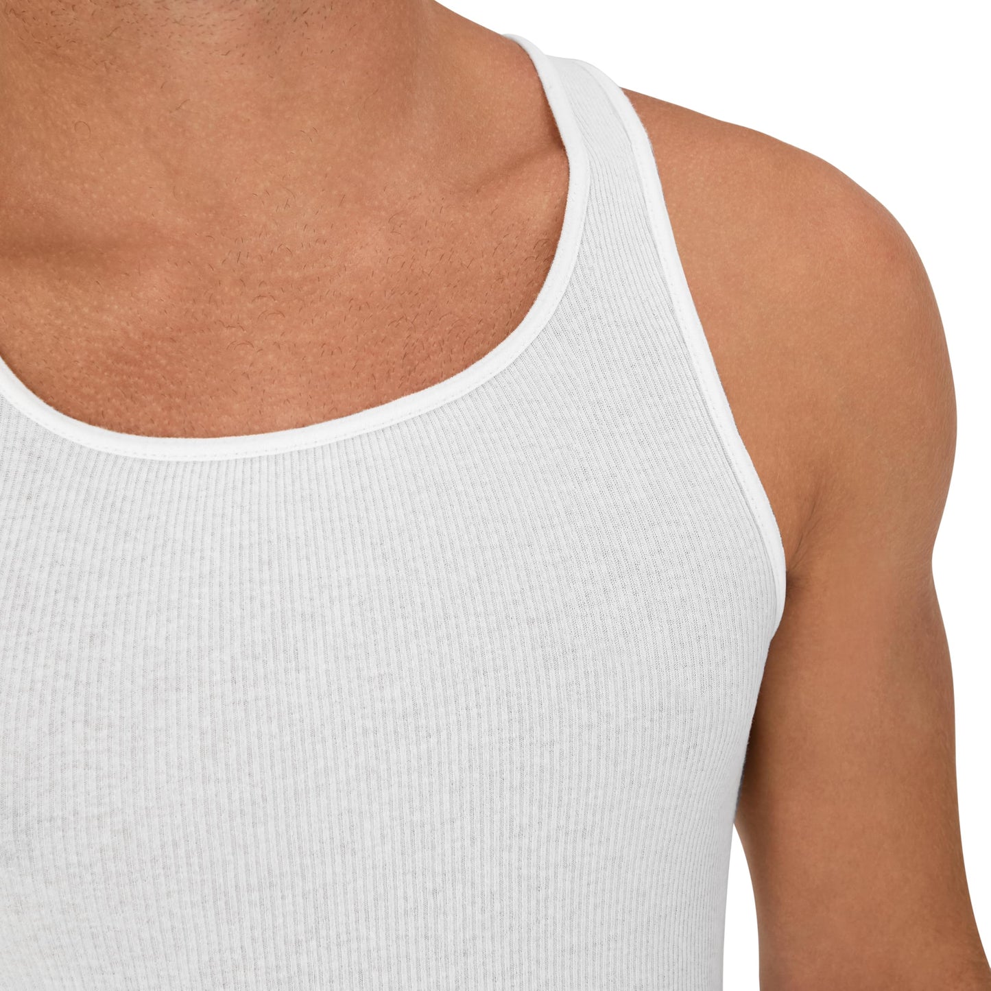 Hanes Men's Tank Undershirt Pack, Cotton Tank Undershirt, Moisture-Wicking, Breathable, White or Grey/Black, Multi-Pack