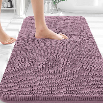 OLANLY Bathroom Rugs 30x20, Extra Soft Absorbent Chenille Bath Rugs | Grey, Quick-Drying Rubber Backing, Machine Washable Bath Mat for Bathroom Floor, Tub and Shower, Home Decor Accessories