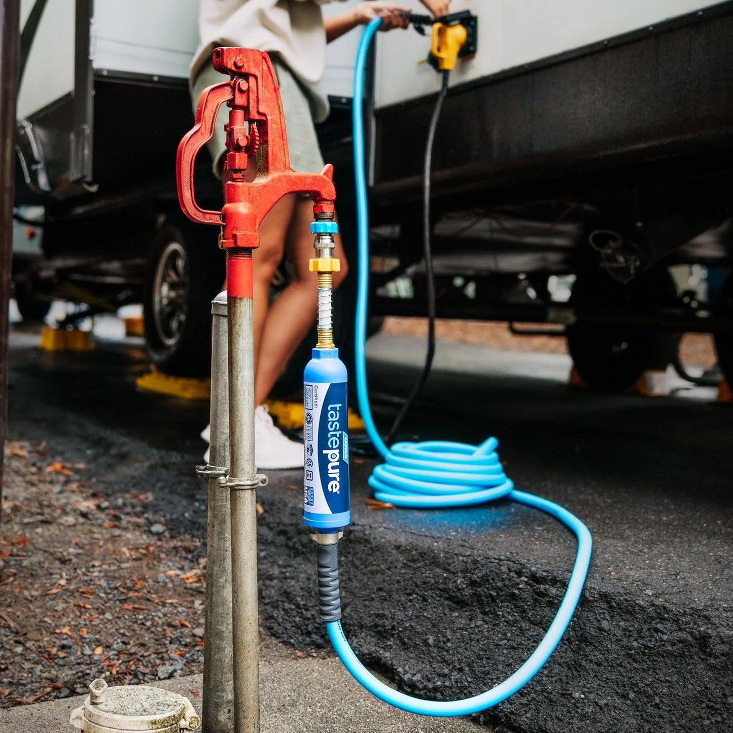 Camco EvoFlex2 50-ft RV Drinking Water Hose | Lightweight RV Drinking Water Hose Reinforced w/ Fabric - Contains No Lead, No BPA & No Phthalate -Abrasion Resistant (22579)