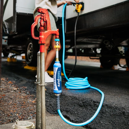 Camco EvoFlex2 50-ft RV Drinking Water Hose | Lightweight RV Drinking Water Hose Reinforced w/ Fabric - Contains No Lead, No BPA & No Phthalate -Abrasion Resistant (22579)
