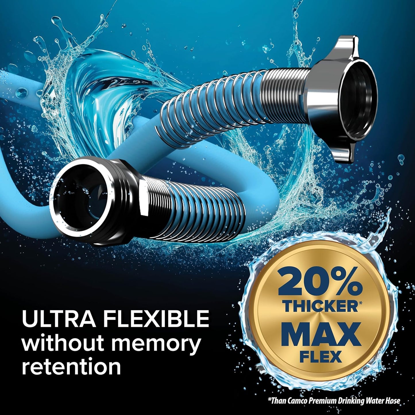 Camco EvoFlex2 50-ft RV Drinking Water Hose | Lightweight RV Drinking Water Hose Reinforced w/ Fabric - Contains No Lead, No BPA & No Phthalate -Abrasion Resistant (22579)