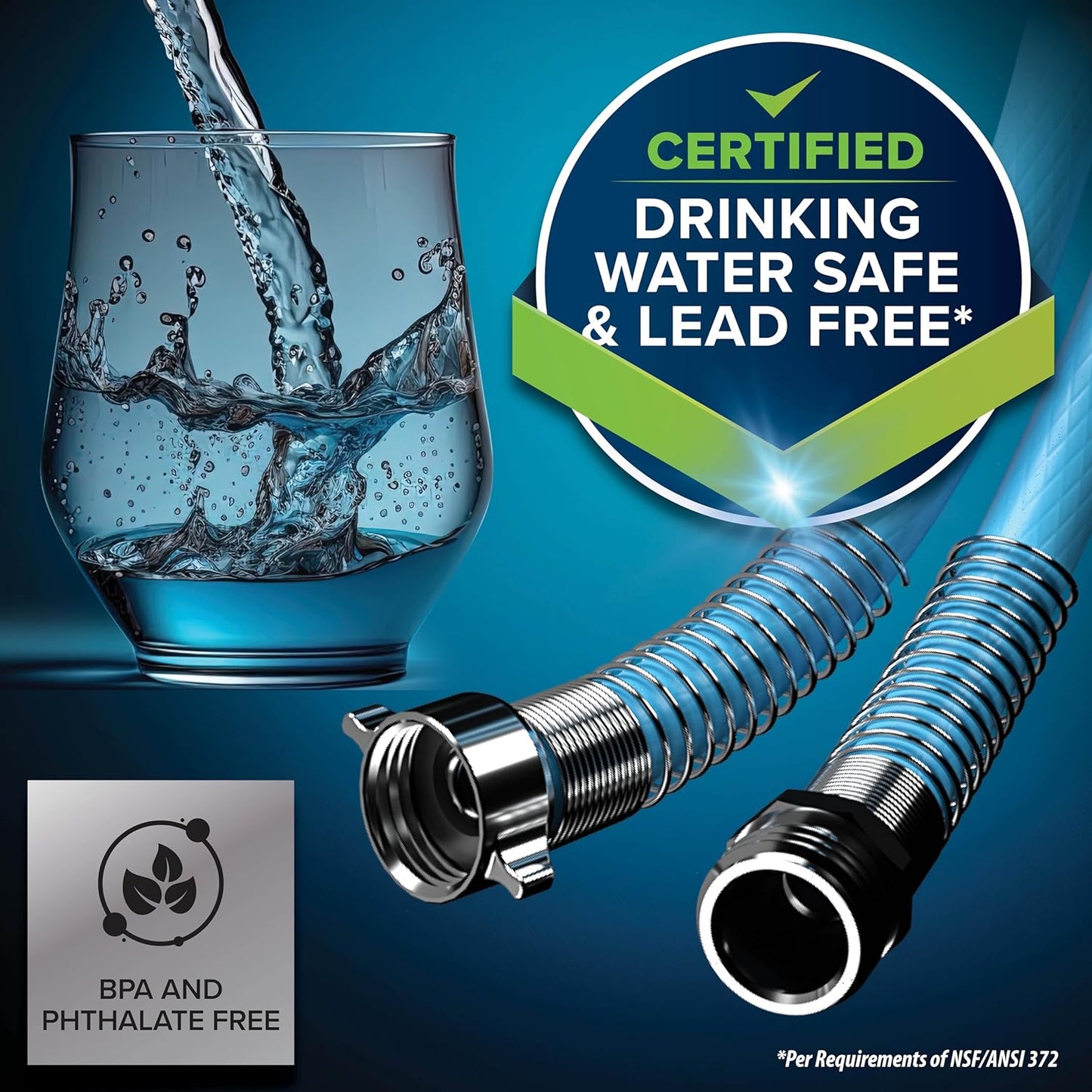 Camco EvoFlex2 50-ft RV Drinking Water Hose | Lightweight RV Drinking Water Hose Reinforced w/ Fabric - Contains No Lead, No BPA & No Phthalate -Abrasion Resistant (22579)