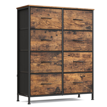SONGMICS BELLAH Collection - Dresser for Bedroom, Chest of Drawers, Storage Organizer Unit, Closet, Entryway, Steel, 4 Drawers, Modern, Ink Black and Ebony Black ULGS314B01S