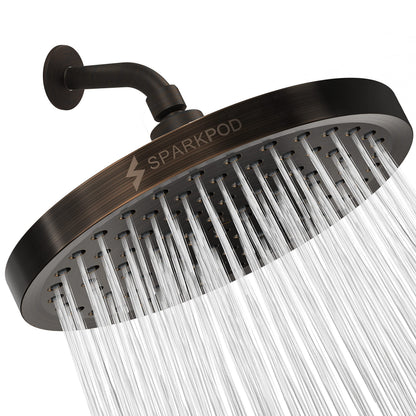 SparkPod Rain Shower Head, 6 Inch Round, Luxury Polished Chrome Finish | High Pressure Shower Heads, 90 Nozzles, Adjustable Showerhead, No Tools Needed, Universal Connection