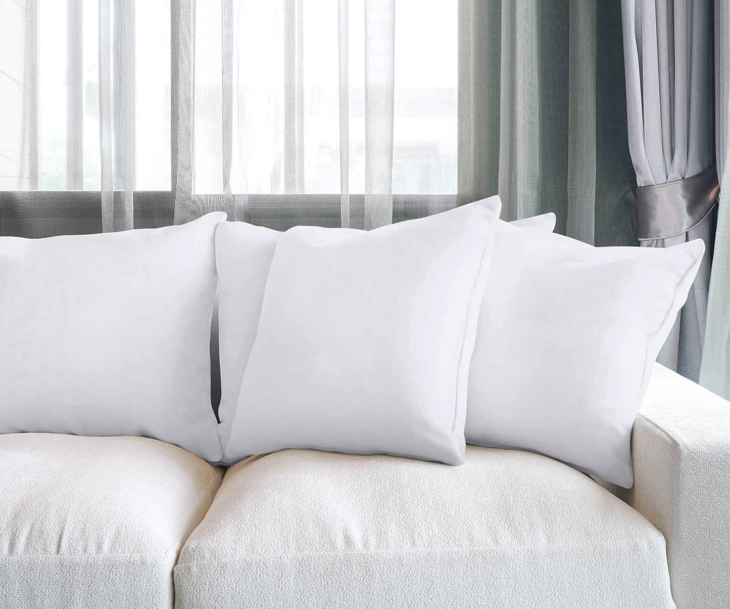 Utopia Bedding Throw Pillows, Decorative 18x18 Pillow Inserts, Set of 4 | Down alternative pillow insert with plush fluffy fill for beds sofas couches and chairs. Suitable for indoor outdoor use.