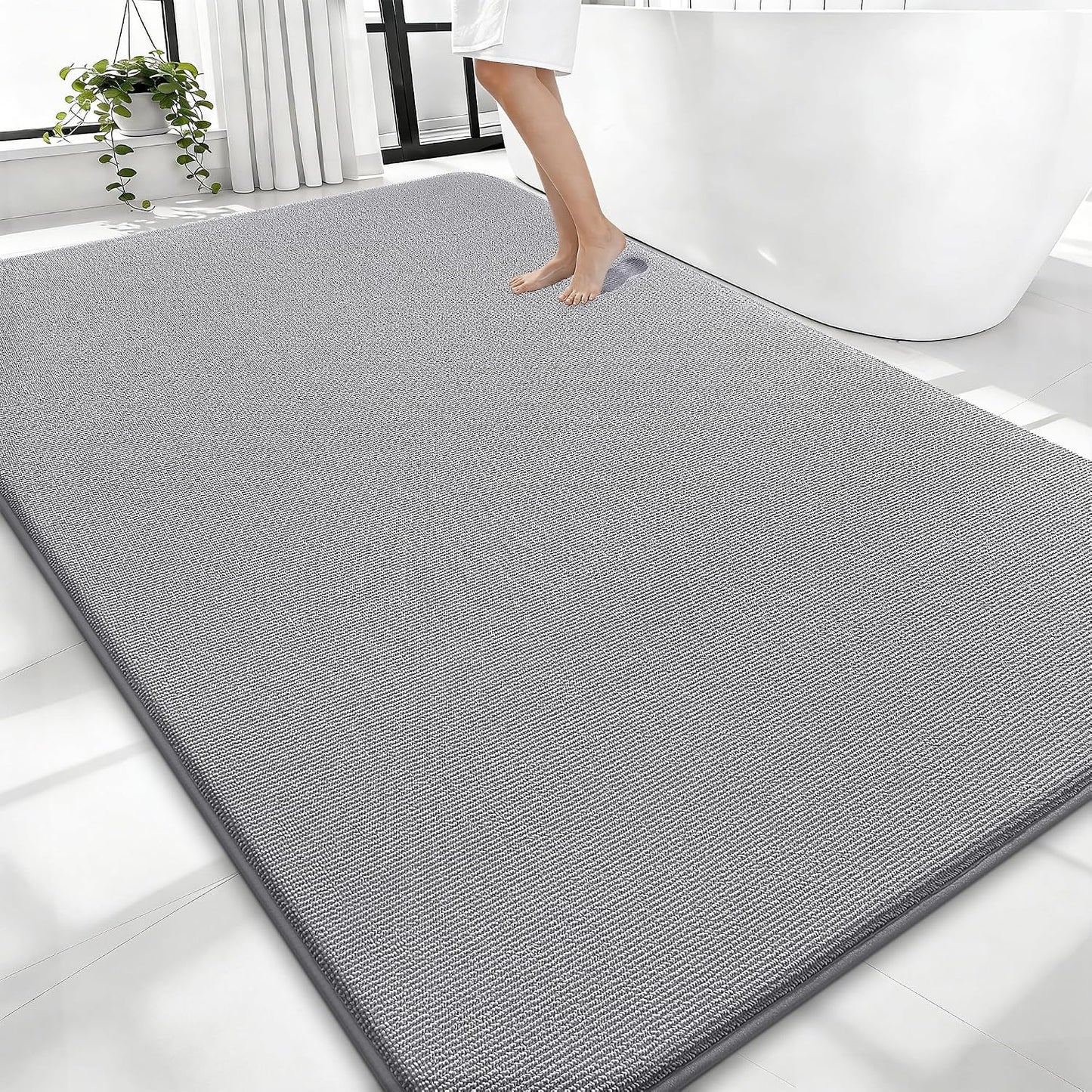 OLANLY Thick Memory Foam Bathroom Rugs 30x20, Soft Absorbent Bath Mat, Teal | Quick Dry Bath Rugs, Non-Slip Carpet, Machine Washable Mats for Bathroom Floor, Tub and Shower, Home Decor Accessories