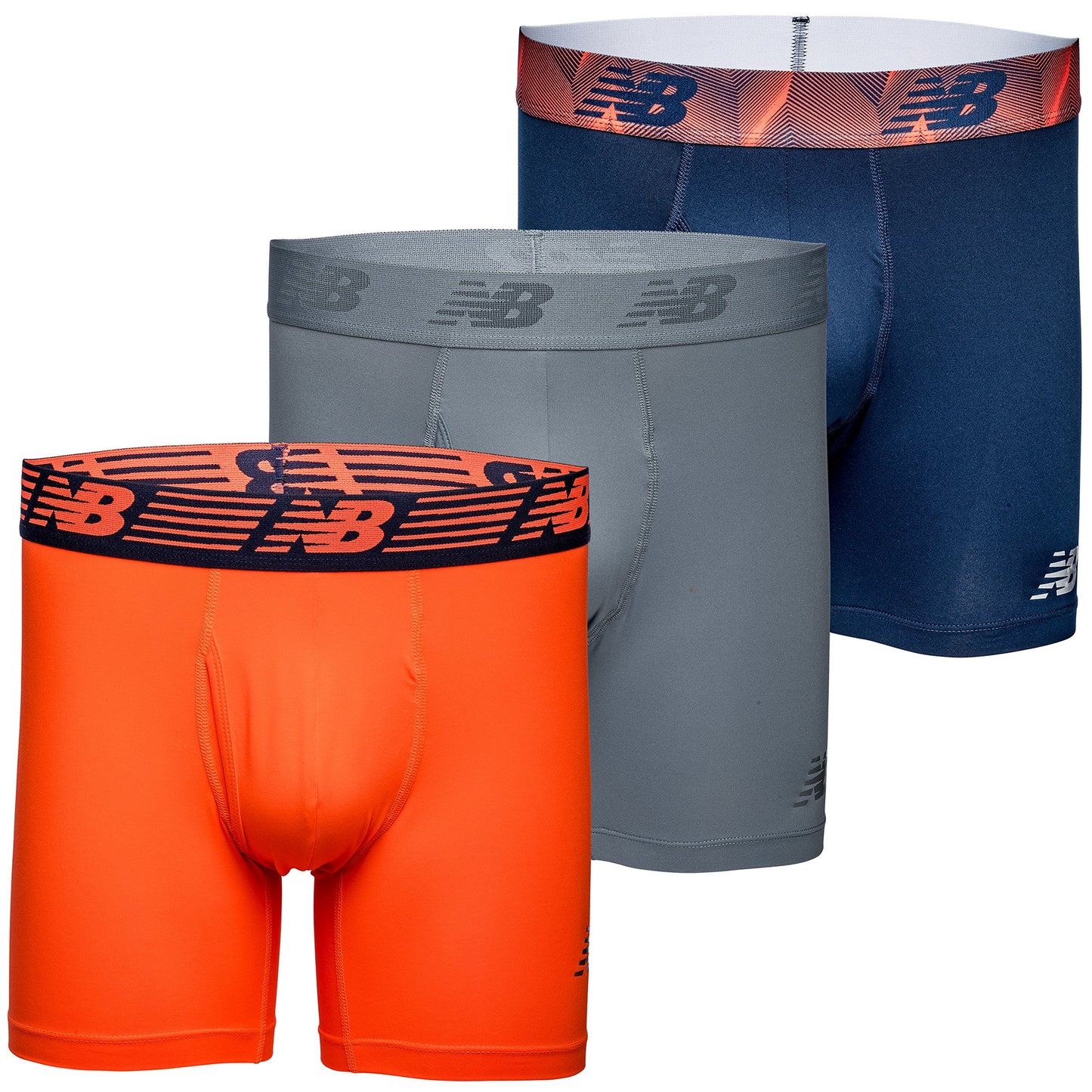 New Balance Men's Performance Boxer Briefs with Fly, Breathable Stretch Underwear, Moisture Wicking, Soft Waistband (3 Pack)